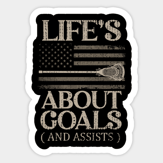 Life's About Goals Lacrosse Sticker by Quotes NK Tees